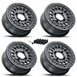 MetalFX Hitman UTV Beadlock Wheel Kit - Satin Black