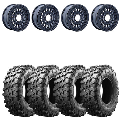 MetalFX OffRoad Hitman 15x6 Black Beadlock & Maxxis Carnivore Radial Wheel & Tire Kit