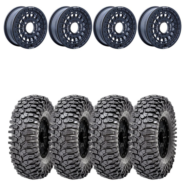 MetalFX OffRoad Hitman 15X6 Black Beadlock & Maxxis Roxxzilla Radial Wheel & Tire Kit