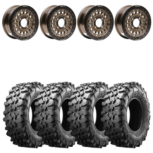MetalFX OffRoad Hitman 15x6 Bronze Beadlock & Maxxis Carnivore Radial Wheel & Tire Kit