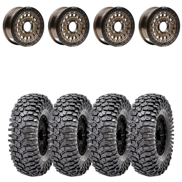 MetalFX OffRoad Hitman 15X6 Bronze Beadlock & Maxxis Roxxzilla Radial Wheel & Tire Kit