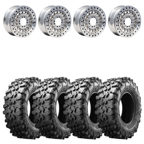 MetalFX OffRoad Hitman 15x6 Raw Beadlock & Maxxis Carnivore Radial Wheel & Tire Kit