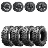 MetalFX OffRoad Hitman R Black Beadlock & Maxxis Carnivore Radial Wheel & Tire Kit