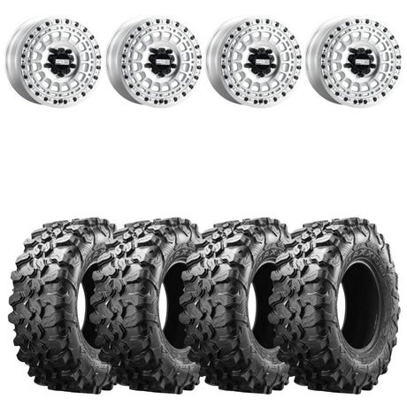 MetalFX OffRoad Hitman R Raw Beadlock & Maxxis Carnivore Radial Wheel & Tire Kit
