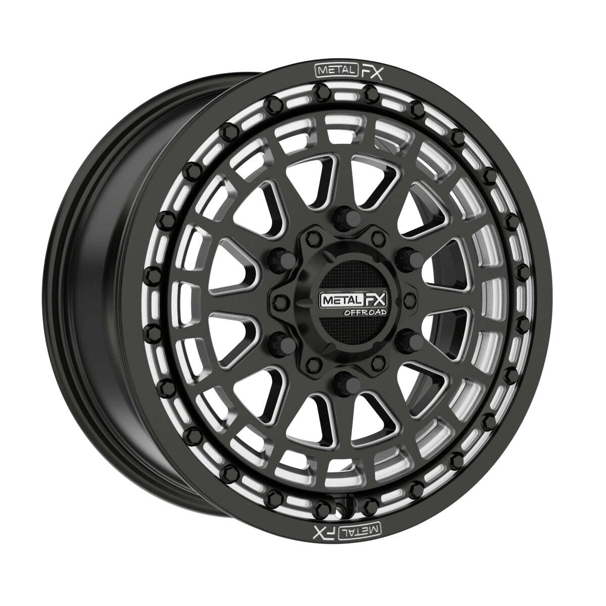 MetalFX Outlaw 6R Beadlock Satin Black Contrast Cut