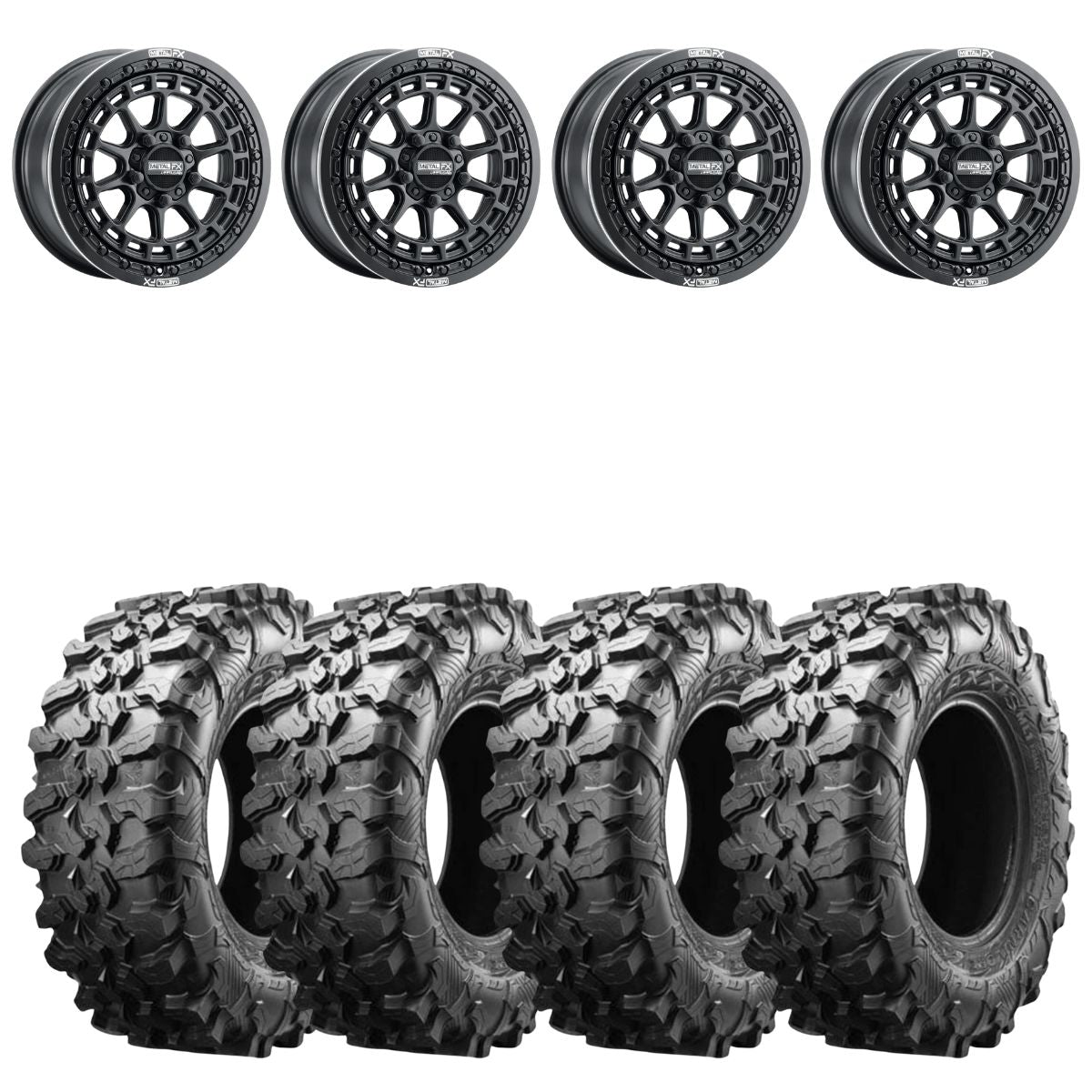 MetalFX Outlaw R 15x7 Beadlock & Maxxis Carnivore Radial Wheel & Tire Kit
