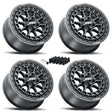 MetalFX Outlaw R UTV Beadlock 5-Lug Wheel Kit - Satin Black