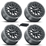 MetalFX Outlaw R UTV Beadlock 5-Lug Wheel Kit - Satin Black