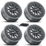 MetalFX Outlaw R UTV Beadlock 5-Lug Wheel Kit - Satin Black