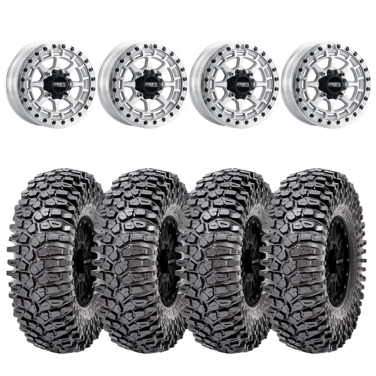 MetalFX Outlaw Raw 15x6 Beadlock & Maxxis Roxxzilla Radial Wheel & Tire Kit