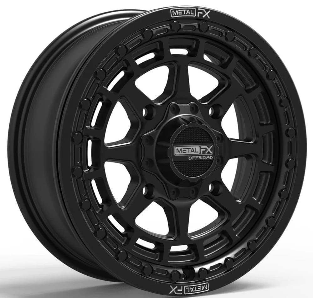 MetalFX Outlaw Satin Black 15x6 Beadlock & Maxxis Roxxzilla Radial Wheel & Tire Kit