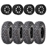 MetalFX Outlaw Satin Black 15x6 Beadlock & Maxxis Roxxzilla Radial Wheel & Tire Kit