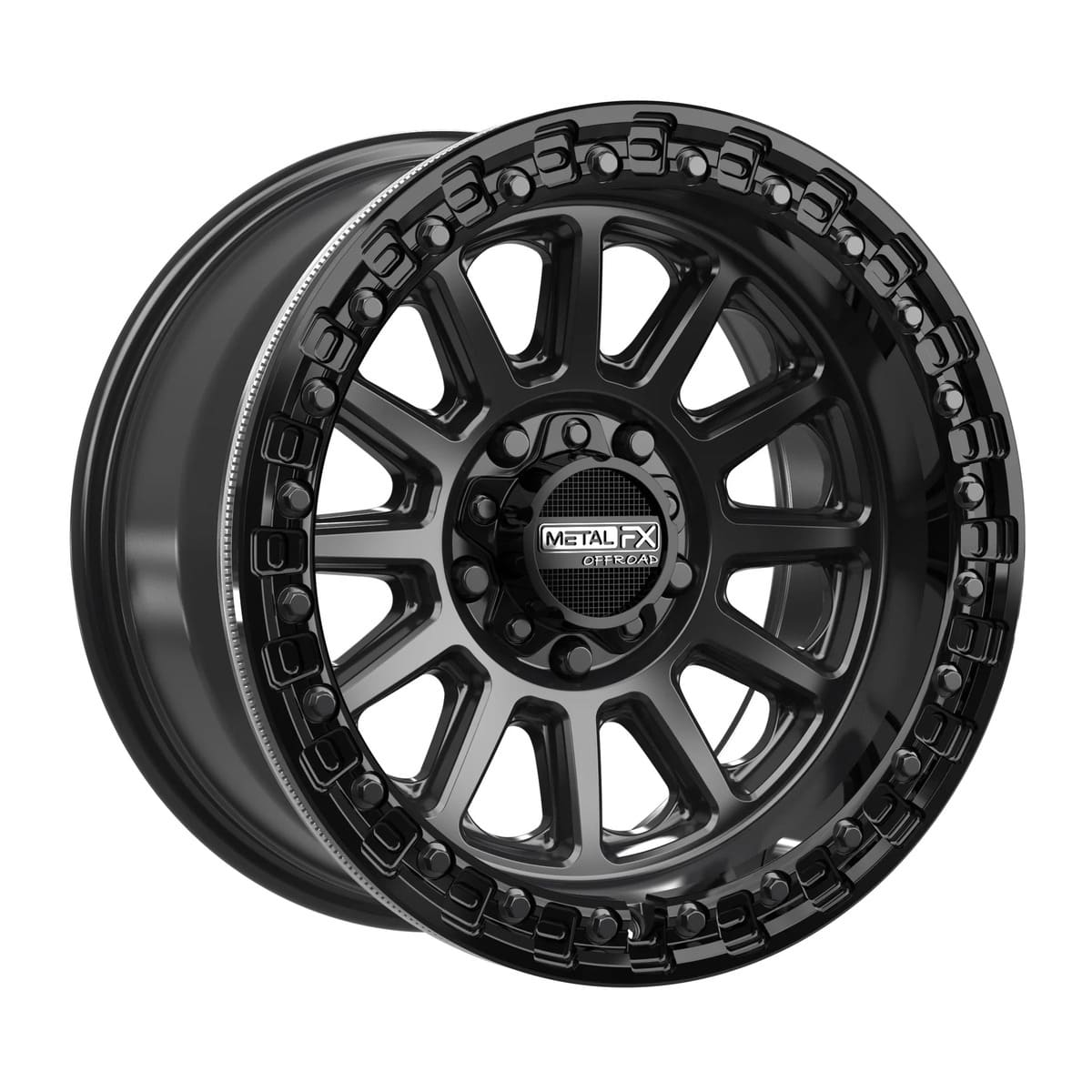 MetalFX Satin Black Rampage R Beadlock w/ Gloss Black Ring