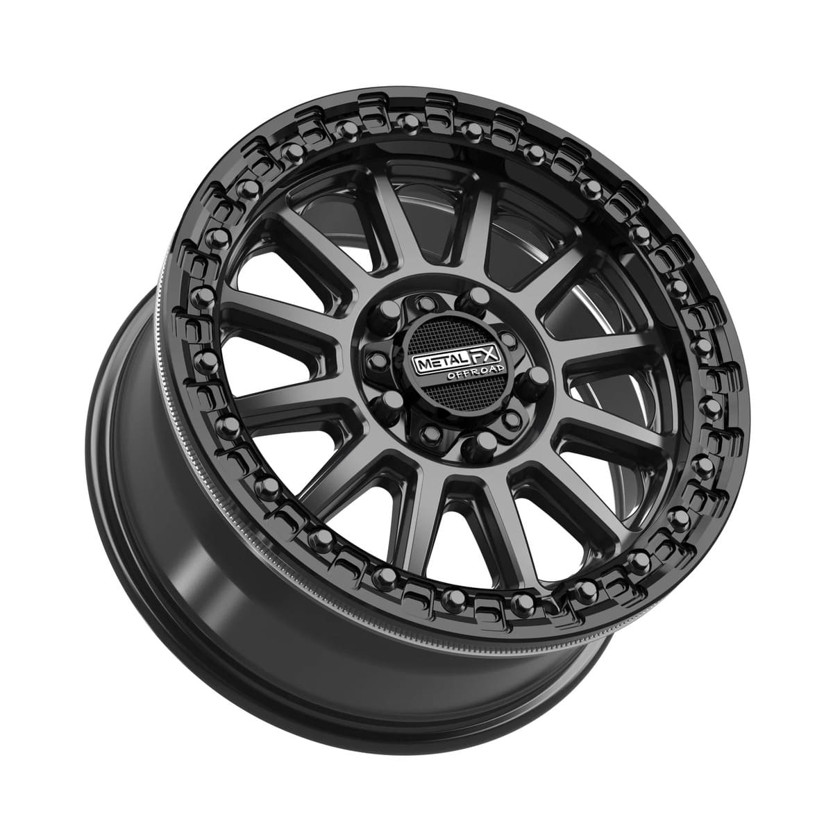 MetalFX Satin Black Rampage R Beadlock w/ Gloss Black Ring