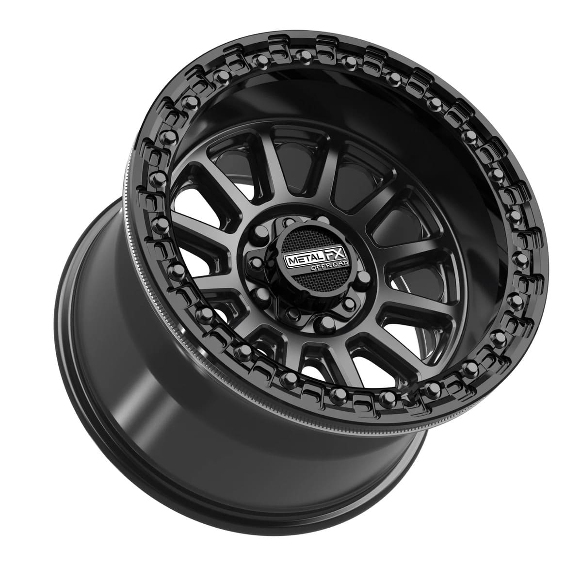 MetalFX Satin Black Rampage R Beadlock w/ Gloss Black Ring