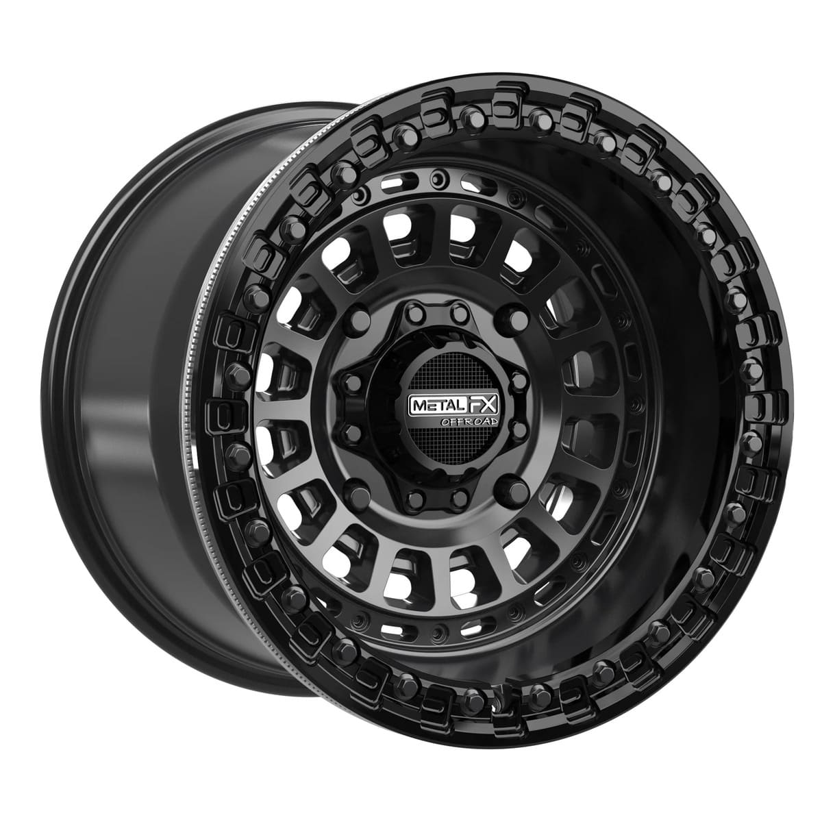 MetalFX Satin Black w/ Gloss Black Ring Sicario Beadlock