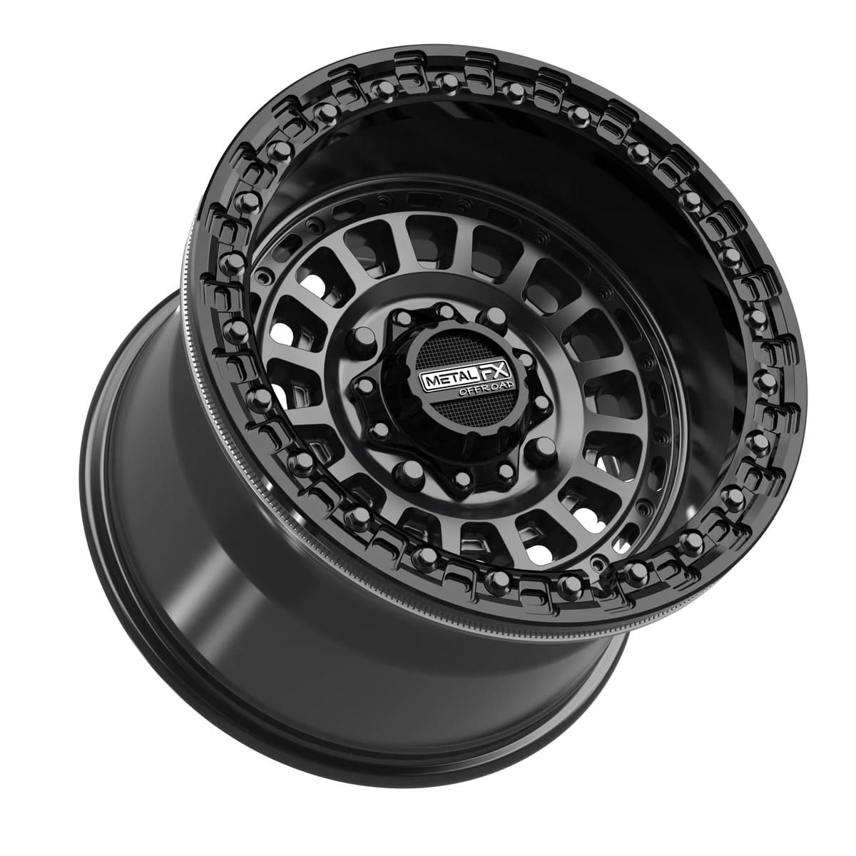 MetalFX Satin Black w/ Gloss Black Ring Sicario Beadlock