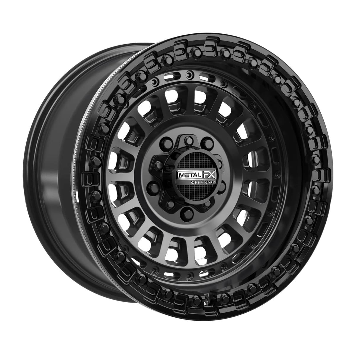 MetalFX Satin Black w/ Gloss Black Ring Sicario R Beadlock