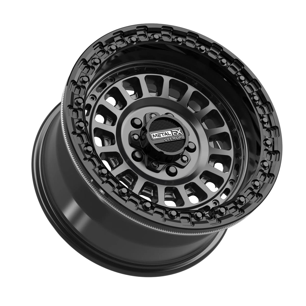 MetalFX Satin Black w/ Gloss Black Ring Sicario R Beadlock