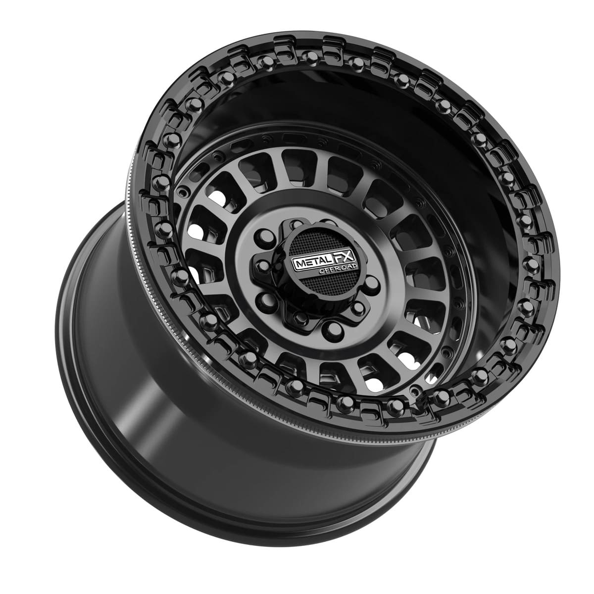 MetalFX Satin Black w/ Gloss Black Ring Sicario R Beadlock