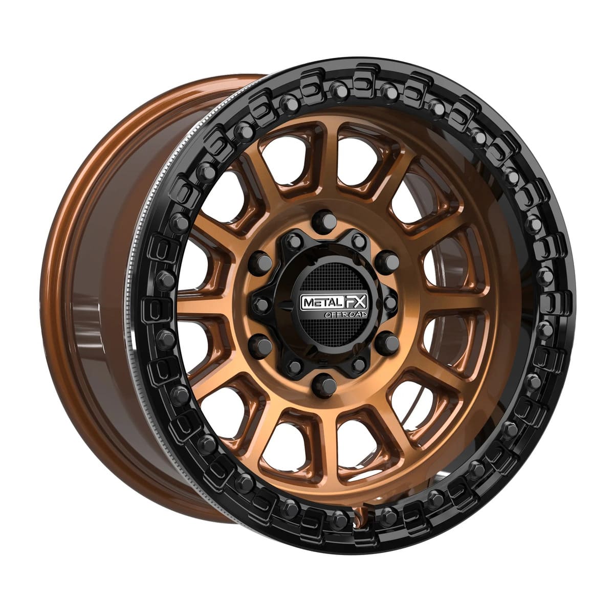 MetalFX Smoked Bronze Rampage 6R Beadlock w/ Gloss Black Ring