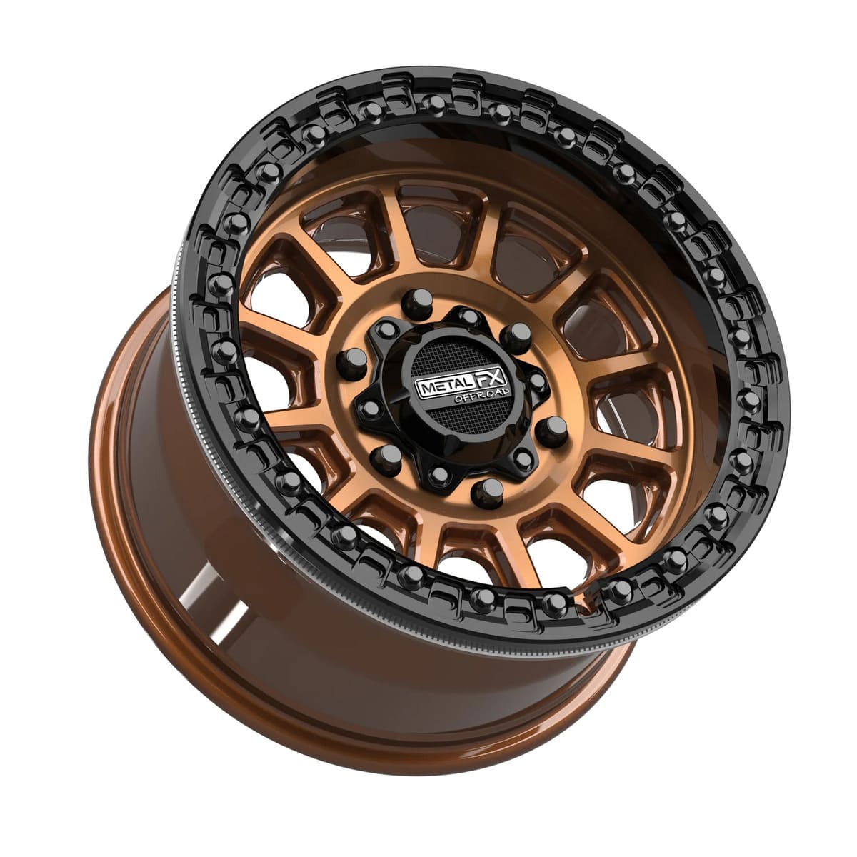 MetalFX Smoked Bronze Rampage 6R Beadlock w/ Gloss Black Ring