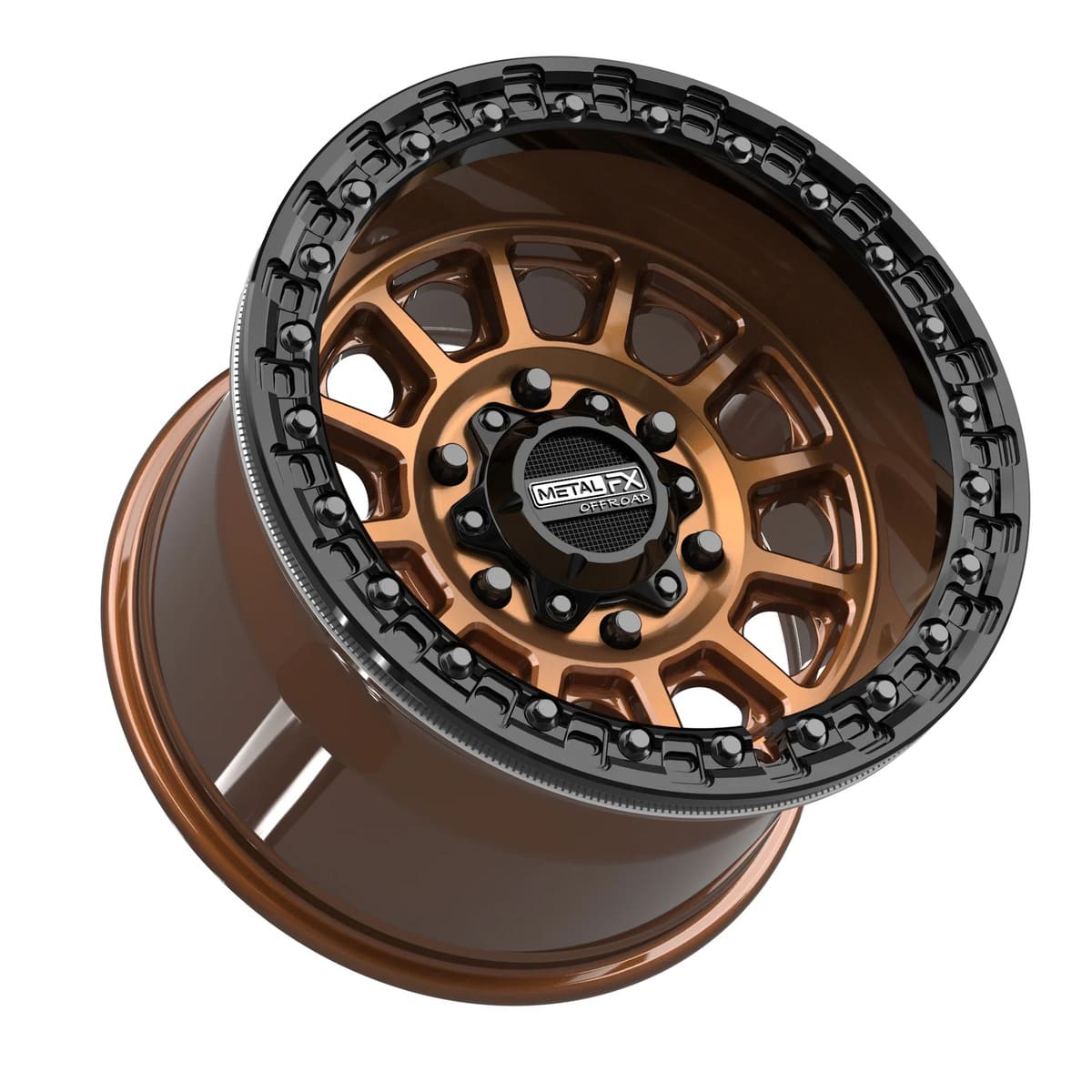 MetalFX Smoked Bronze Rampage 6R Beadlock w/ Gloss Black Ring