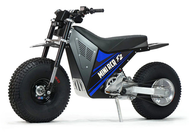 Mini RCR F2 Two Wheeler Electric Bike Blue W/ Black Carbon Fenders