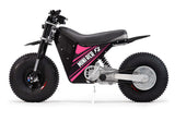 Mini RCR F2 Two Wheeler Electric Bike Pink W/ Black Carbon Fenders