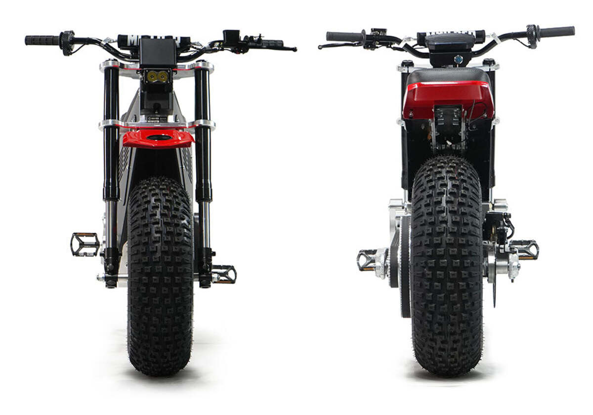 Mini RCR F2 Two Wheeler Electric Bike Red W/ Red Fenders