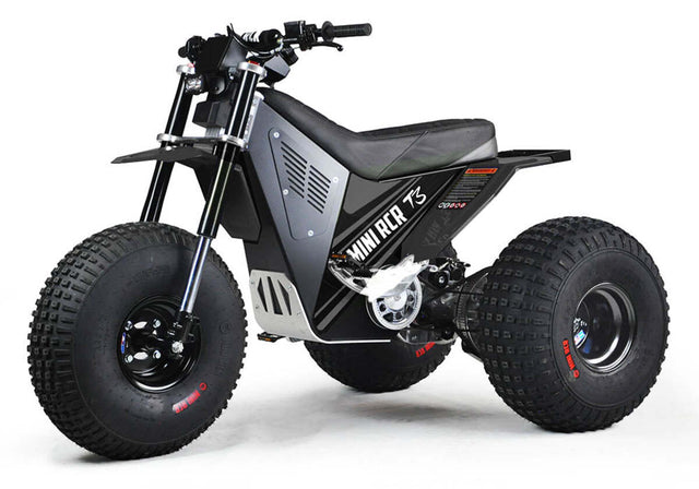 Mini RCR T3 Three Wheeler Electric Bike Black W/ Black Carbon Fenders