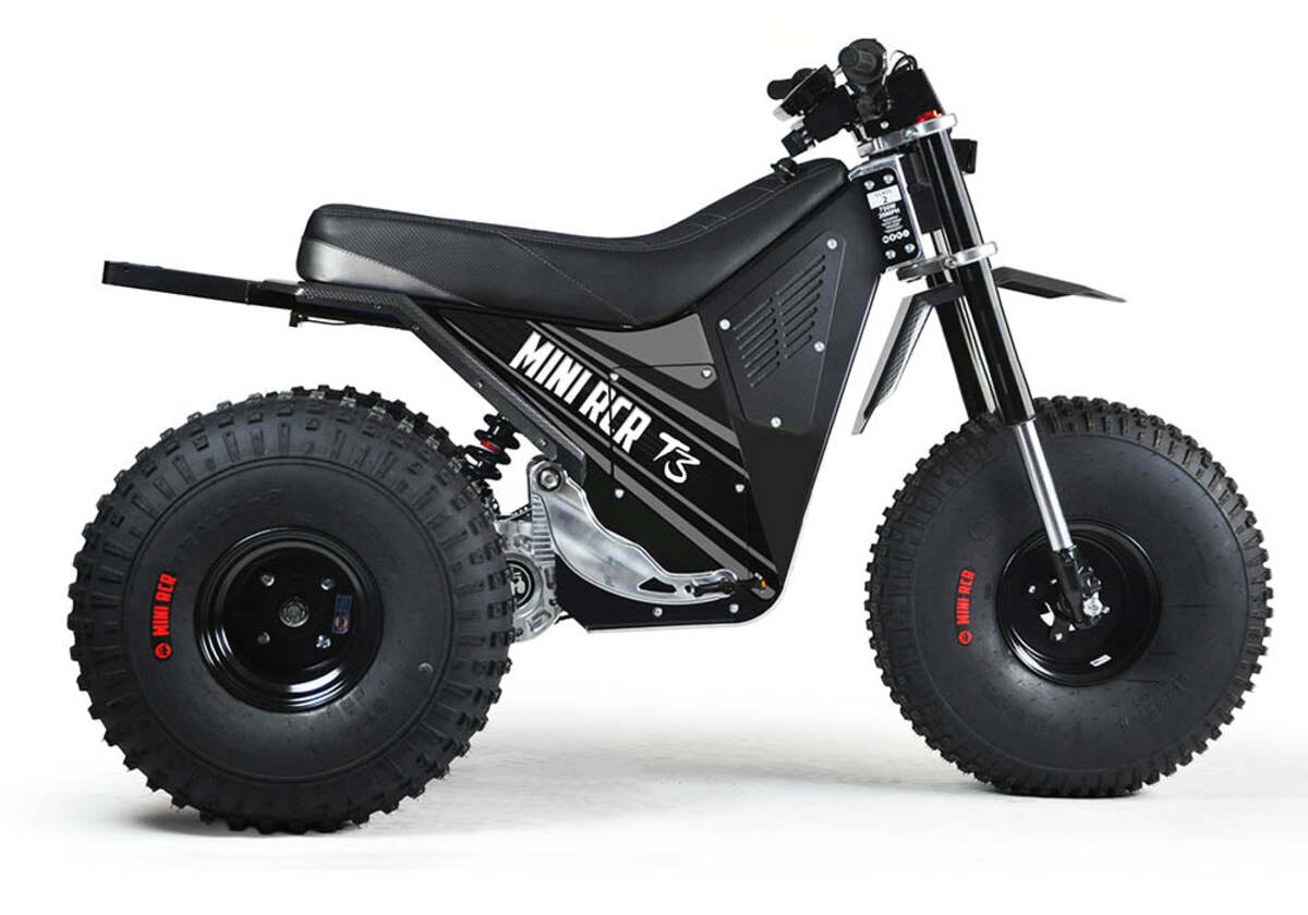 Mini RCR T3 Three Wheeler Electric Bike Black W/ Black Carbon Fenders