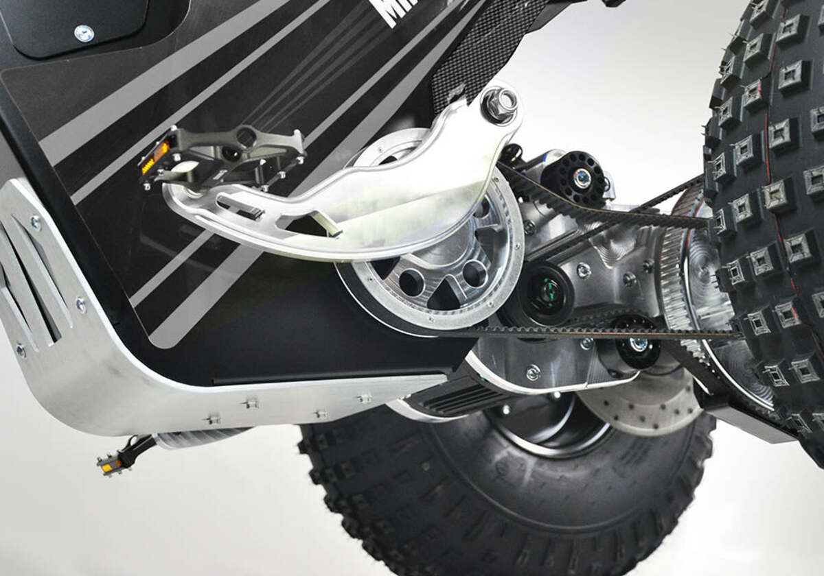 Mini RCR T3 Three Wheeler Electric Bike Blue W/ Black Carbon Fenders