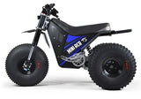 Mini RCR T3 Three Wheeler Electric Bike Blue W/ Black Carbon Fenders