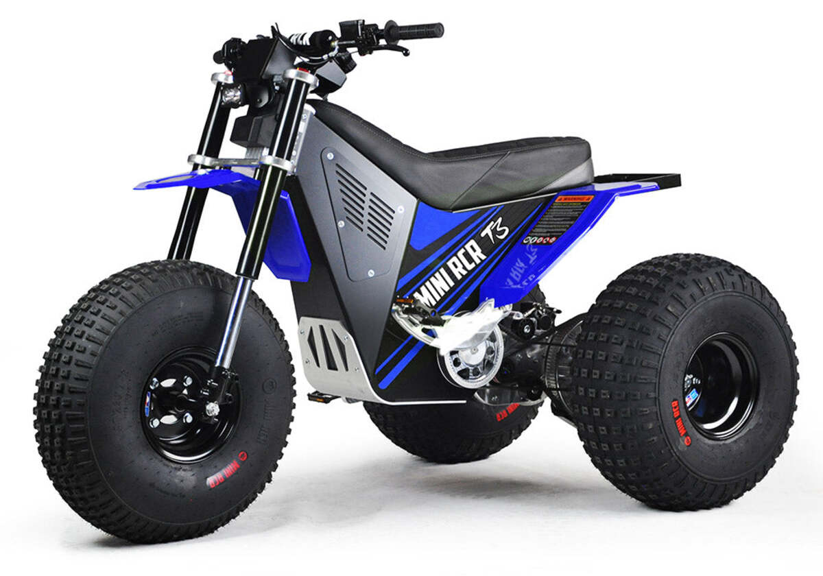Mini RCR T3 Three Wheeler Electric Bike Blue W/ Blue Fenders