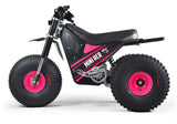 Mini RCR T3 Three Wheeler Electric Bike Pink W/ Black Carbon Fenders - Special Edition