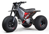 Mini RCR T3 Three Wheeler Electric Bike Red W/ Black Carbon Fenders
