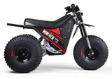 Mini RCR T3 Three Wheeler Electric Bike Red W/ Black Carbon Fenders