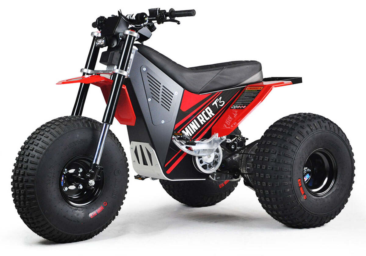 Mini RCR T3 Three Wheeler Electric Bike Red W/ Red Fenders