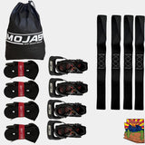 Mojab Off-Road 1.6" x 15' Ratchet Closed Hook Pack of 4 Tie-Down Set