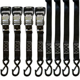 Mojab Off-Road 1.6" x 15' Ratchet Closed Hook Pack of 4 Tie-Down Set