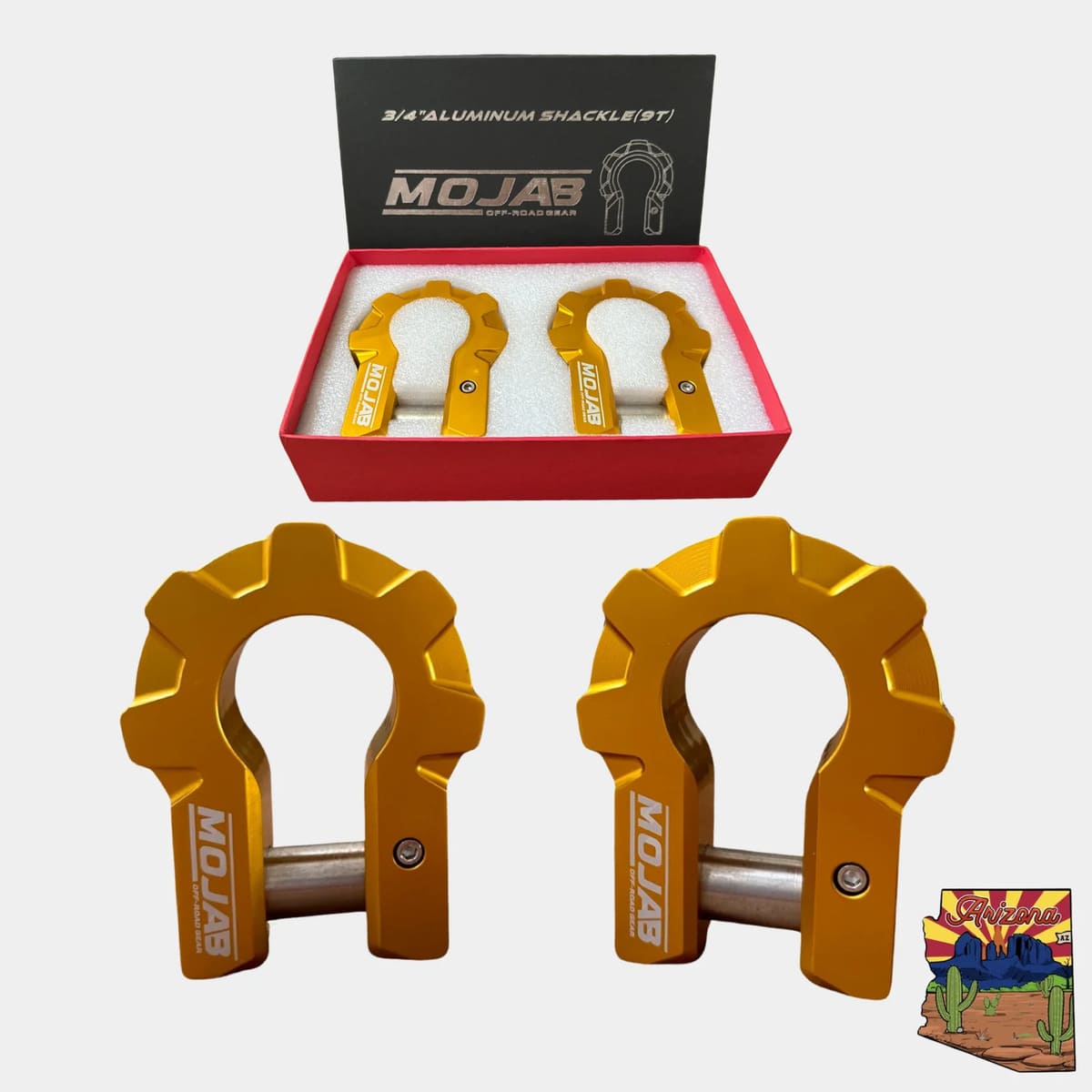 Mojab Off-Road 3/4'' Extreme Duty Aluminum D-Shackle Set - 9T