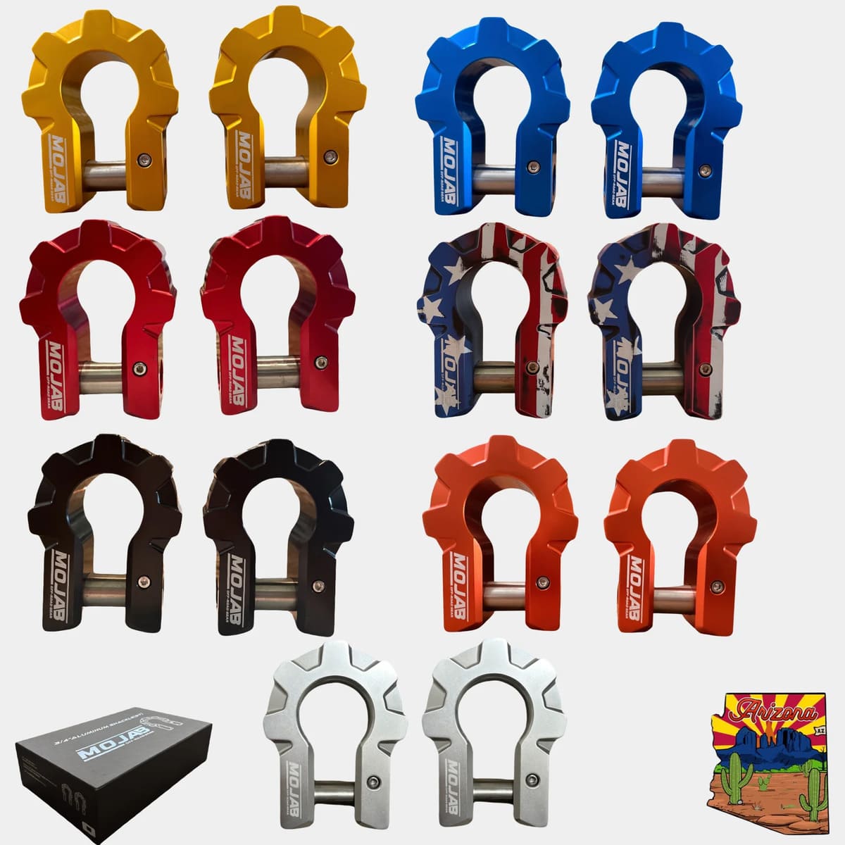 Mojab Off-Road 3/4'' Extreme Duty Aluminum D-Shackle Set - 9T