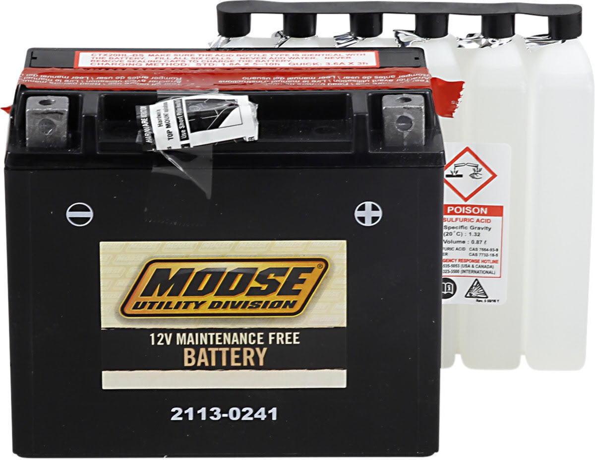 Moose Utility AGM Maintenance Free Battery -  YTX20HL-BS