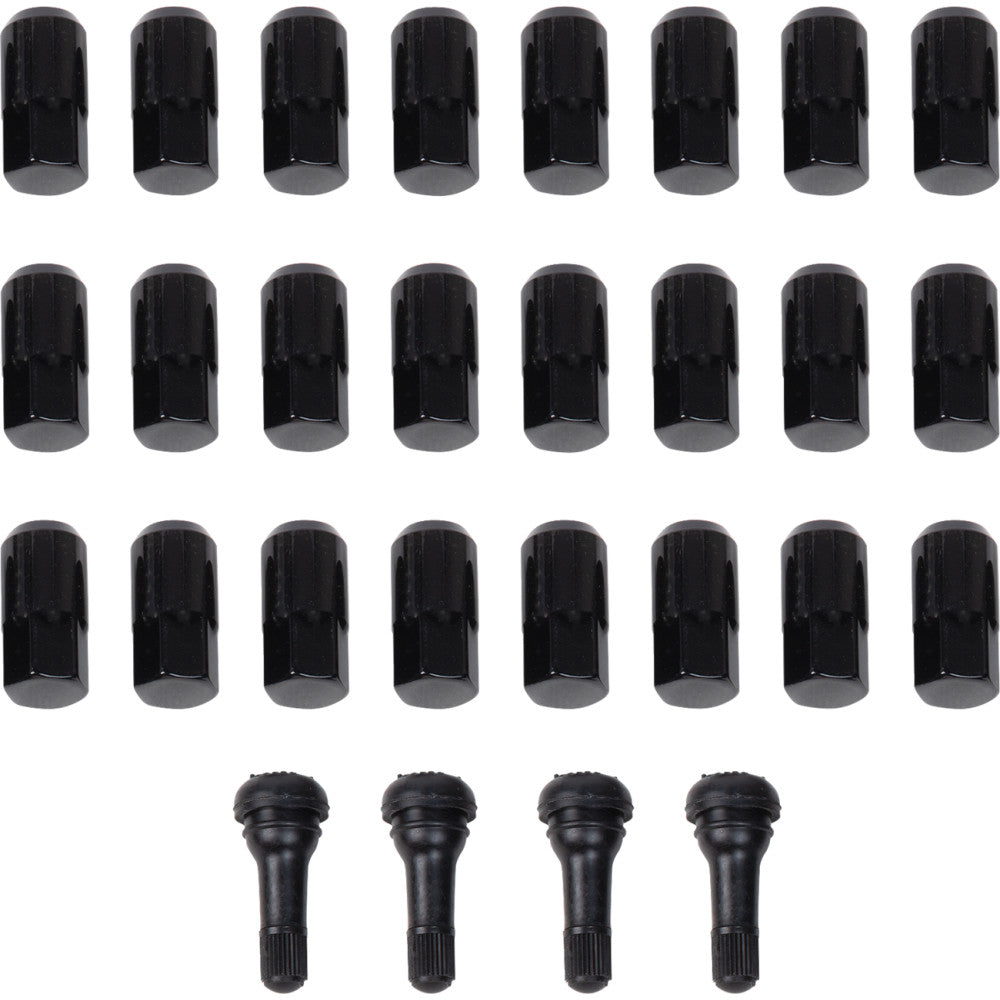 Moose Utility Black Tapered Wheel Lug Nuts w/ Valve Stems - 12 mm x 1.50