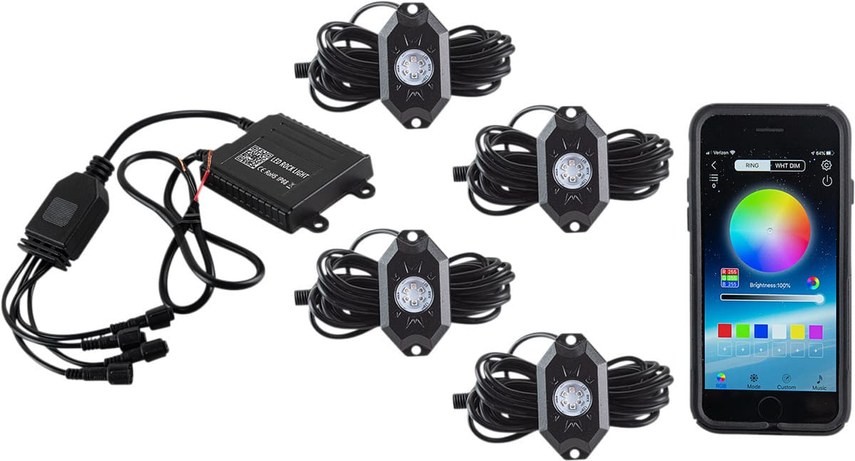 Moose Utility LED 4 Pod Rock Light Kit - RGB