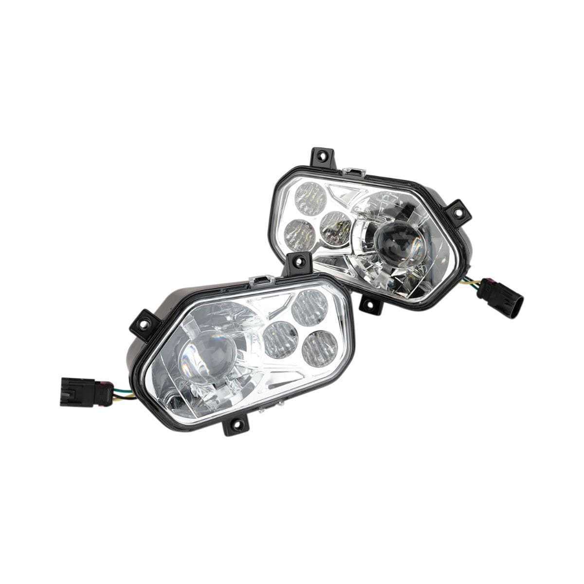 Moose Utility Polaris RZR 800/900 UTV LED Headlight w/ Wiring Adapter Harness - Clear