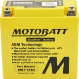 Motobatt 12V AGM Battery - MBT14B4