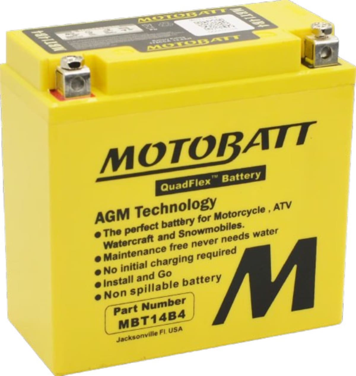 Motobatt 12V AGM Battery - MBT14B4