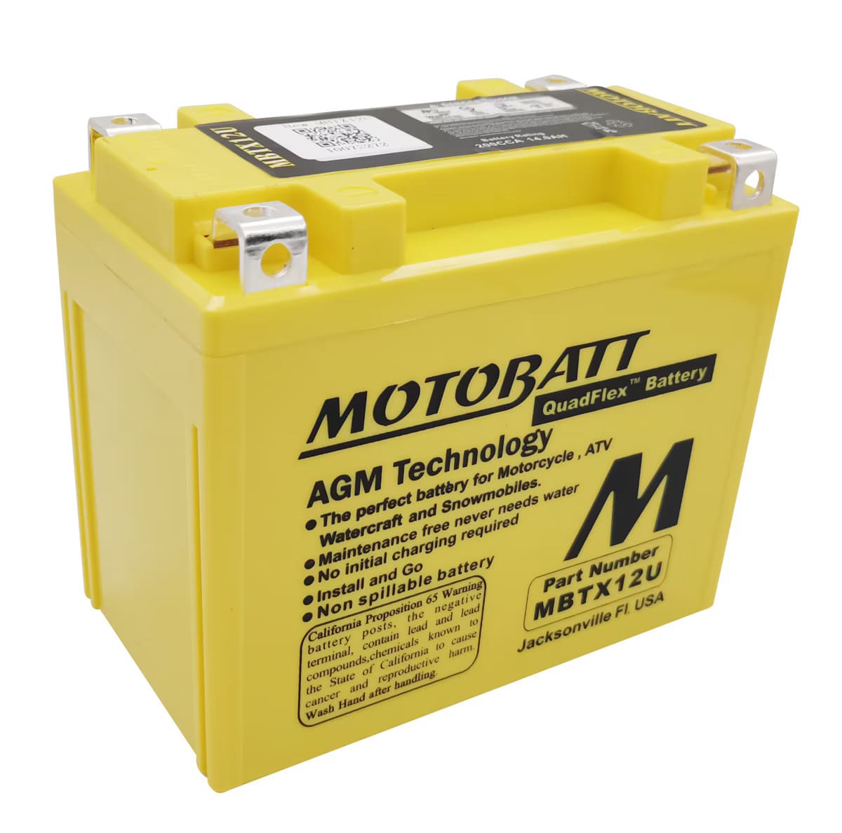 Motobatt 12V AGM Battery - MBTX12U
